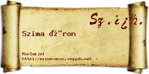 Szima Áron névjegykártya