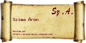 Szima Áron névjegykártya